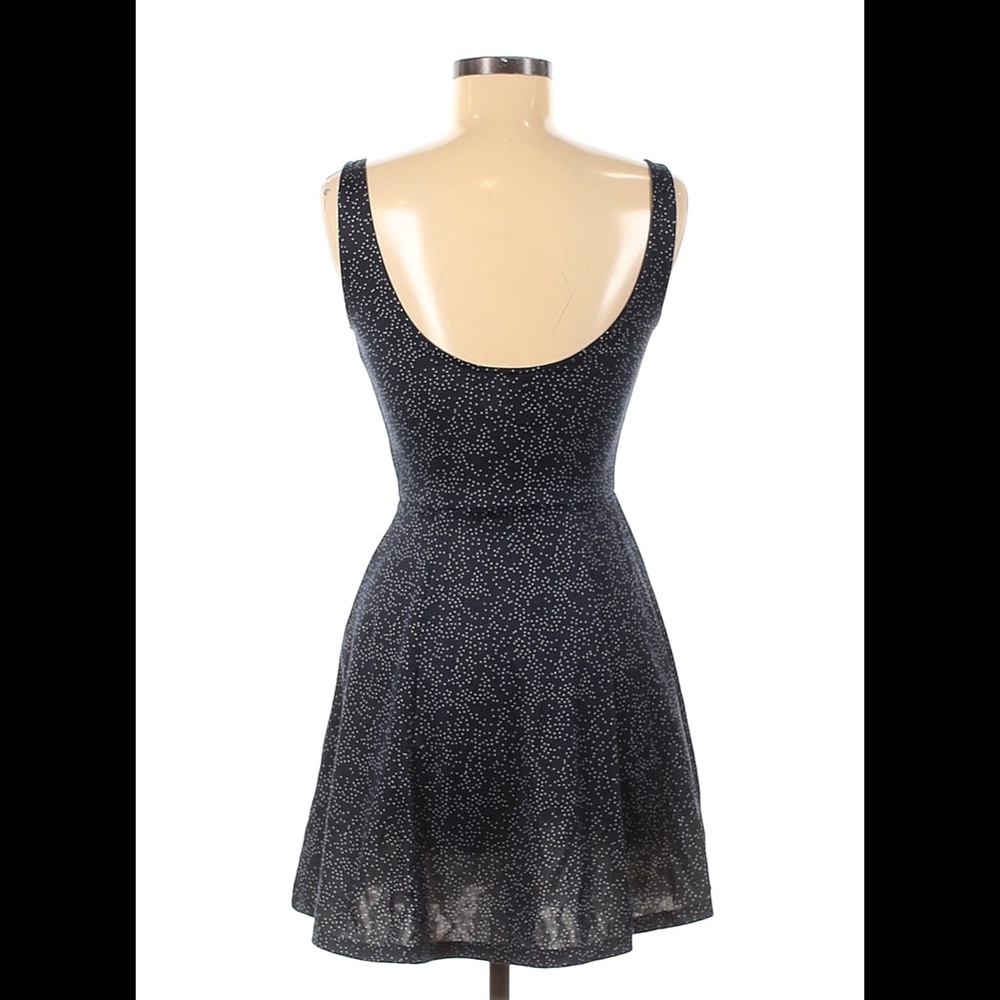 Navy Speckled Dot A-Line Dress 6 Skater Sleeveless Blue H&M Scoop Neck Skater - Picture 2 of 4